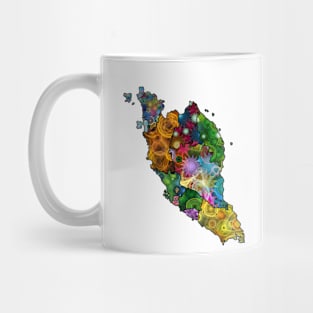 Spirograph Patterned Malaysia States and Territories Map Mug